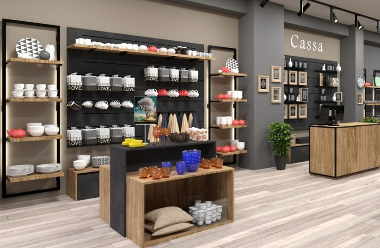 Arredo negozi casalinghi: progettazione in stile moderno a cura di Spettacolo Design